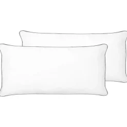 Hoofdkussens-Beliani PELISTER - 2x Hoofdkussen hoog - Wit - 40 x 80 cm - Japara
