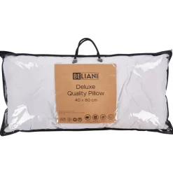 Hoofdkussens-Beliani PELISTER - 2x Hoofdkussen hoog - Wit - 40 x 80 cm - Japara