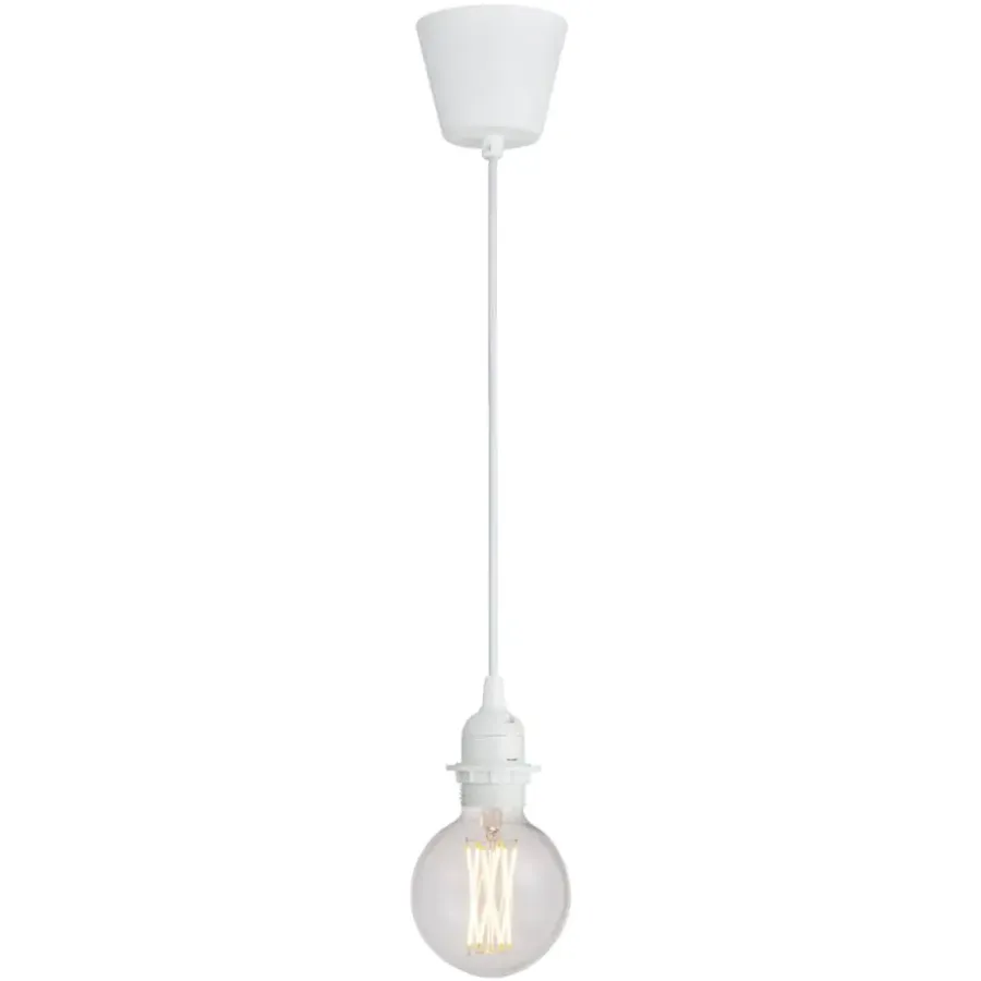 Pendels-Leen Bakker Pendel Basic E27 - wit - 100 cm