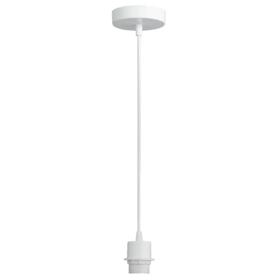 Pendels-Leen Bakker Pendel hanglamp wit met schroefdraad voor kap - E27 - 100 cm