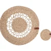 Placemats-Leen Bakker PEPPERBERRY - Set van 12 placemats en onderzetters - Natuurlijk - Jute
