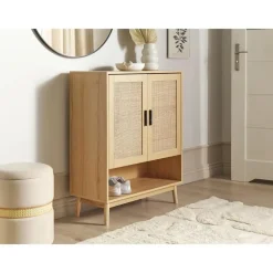 Beliani PEROTE - Dressoir - Lichte houtkleur - Rotan