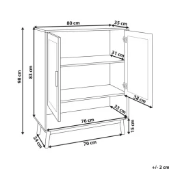 Beliani PEROTE - Dressoir - Lichte houtkleur - Rotan