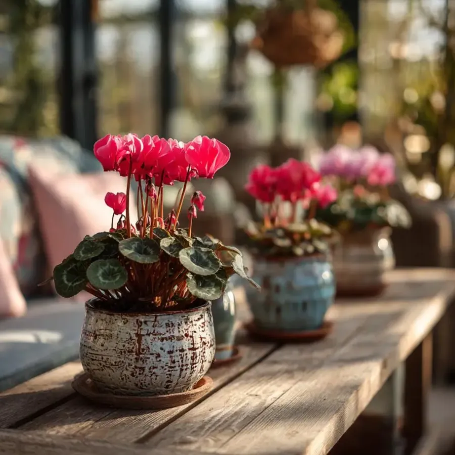 Planten|Tuinplanten-Plant in a Box Perzisch cyclaam - Set van 6 - Cyclamen persicum - Hoogte 10-20cm - ⌀9cm