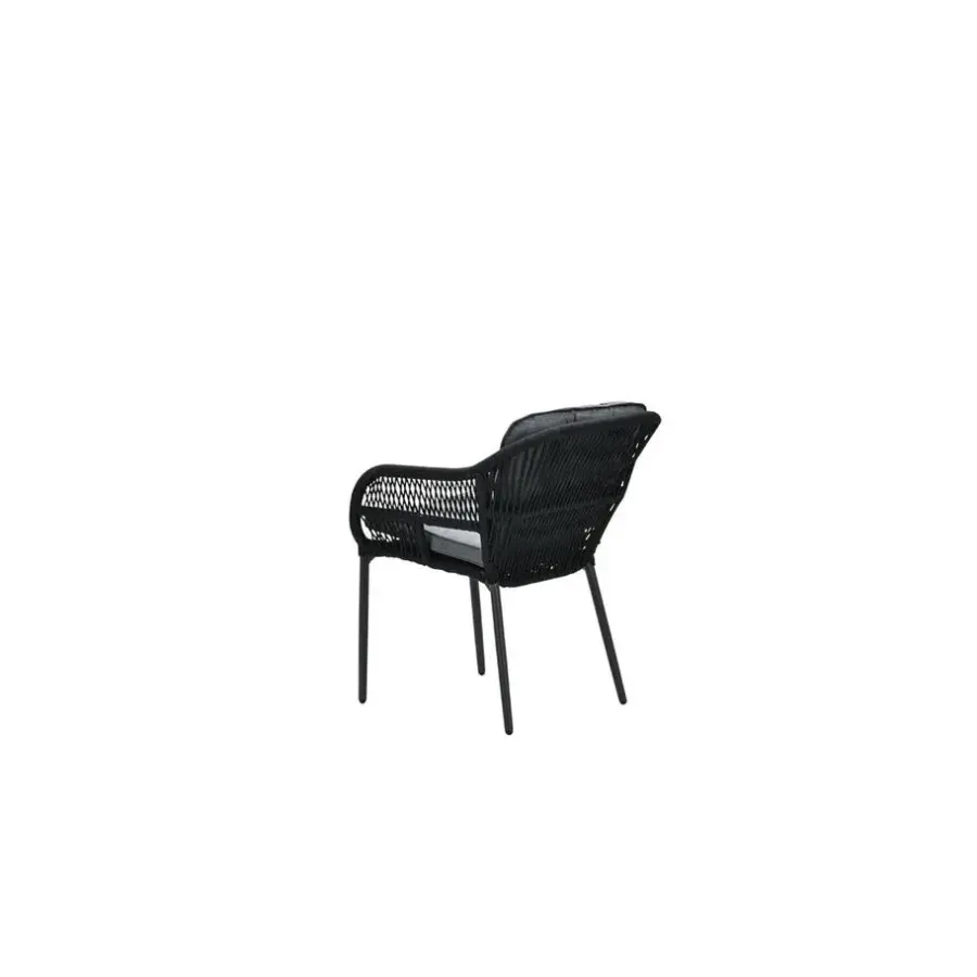 Tuinstoelen-Garden Impressions Pescara dining fauteuil - carbon black -rope black - mystic grey