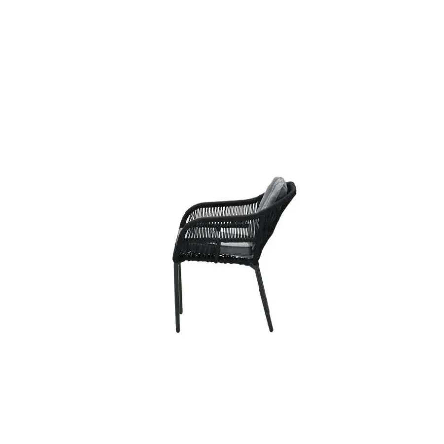 Tuinstoelen-Garden Impressions Pescara dining fauteuil - carbon black -rope black - mystic grey
