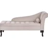 Loveseats-Beliani PESSAC - Chaise longue - Beige - Rechterzijde - Fluweel