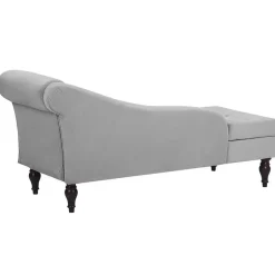 Beliani PESSAC - Chaise longue - Grijs - Rechterzijde - Fluweel