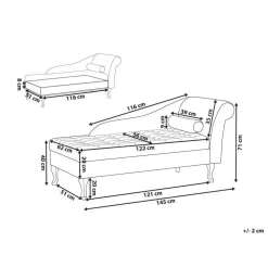 Loveseats-Beliani PESSAC - Chaise longue - Groenblauw - Rechterzijde - Fluweel
