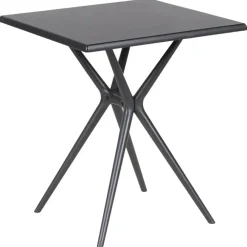 Tuintafels-Beliani PIAVE - Tuintafel - Zwart - 70 x 70 cm - Synthetisch materiaal