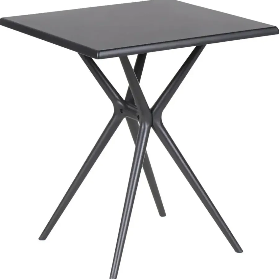 Tuintafels-Beliani PIAVE - Tuintafel - Zwart - 70 x 70 cm - Synthetisch materiaal