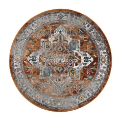 Muratap Picasso Castana Vintage Rond Vloerkleed Terra / Multi Laagpolig - 200 CM ROND