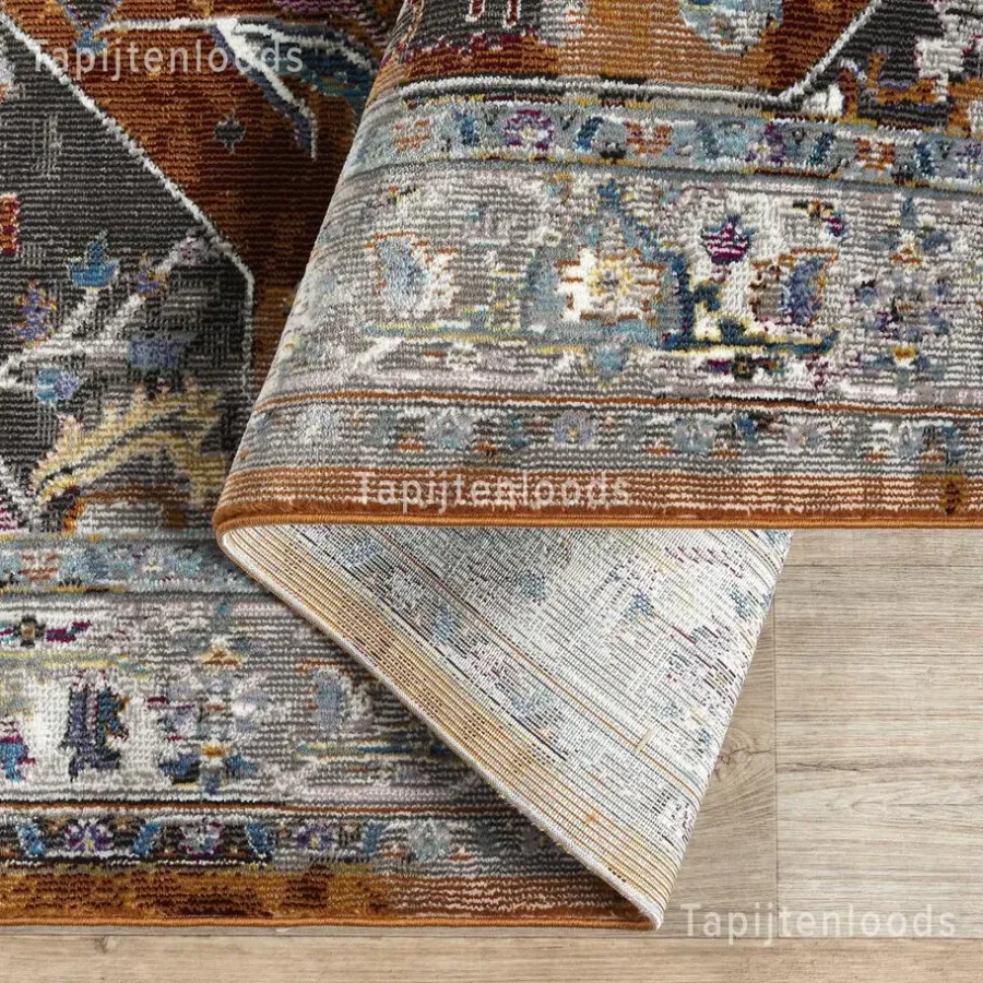 Muratap Picasso Castana Vintage Rond Vloerkleed Terra / Multi Laagpolig - 200 CM ROND