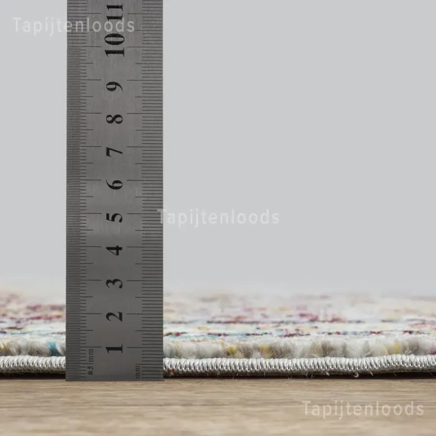 Muratap Picasso Keshan Vintage Rond Vloerkleed Multi / Beige Laagpolig - 200 CM ROND