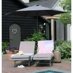 PimXL Luxe 6-ribs Parasol - Ø300cm - Antraciet
