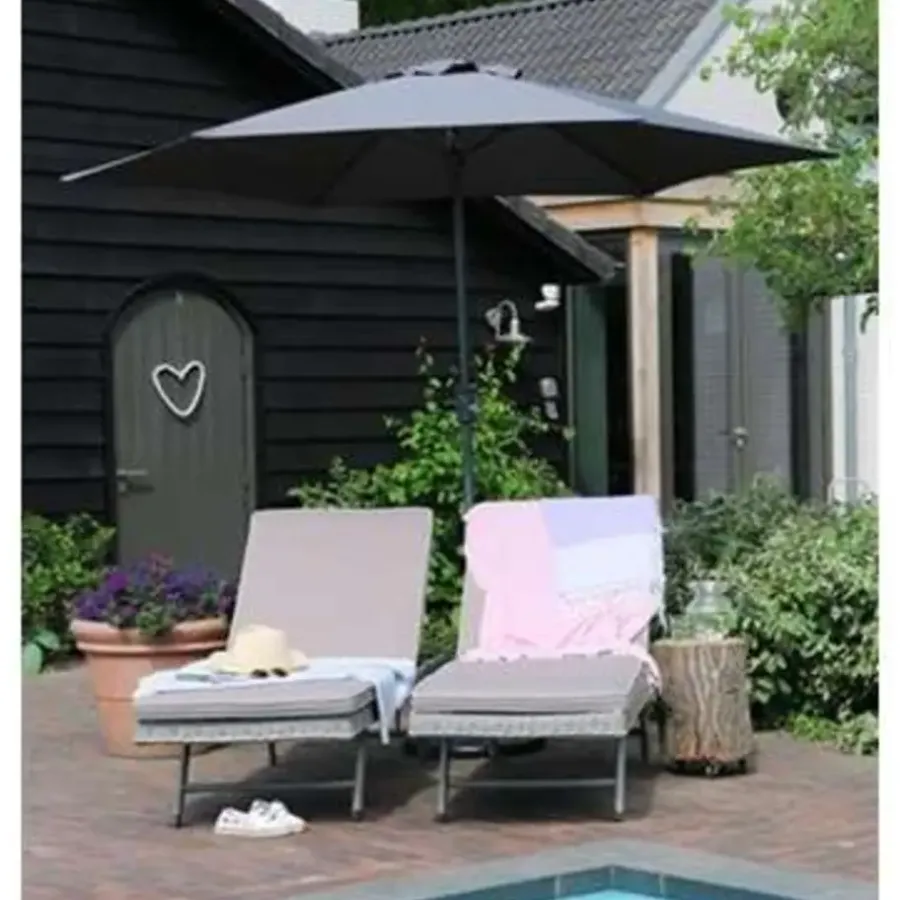 PimXL Luxe 6-ribs Parasol - Ø300cm - Antraciet