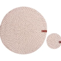 Placemats-Leen Bakker PIPTURUS - Set van 12 placemats en onderzetters - Natuurlijk - Jute