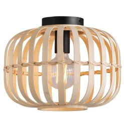 Plafondlampen-Leen Bakker Plafondlamp Asher - naturel - E27 - 23xØ33 cm