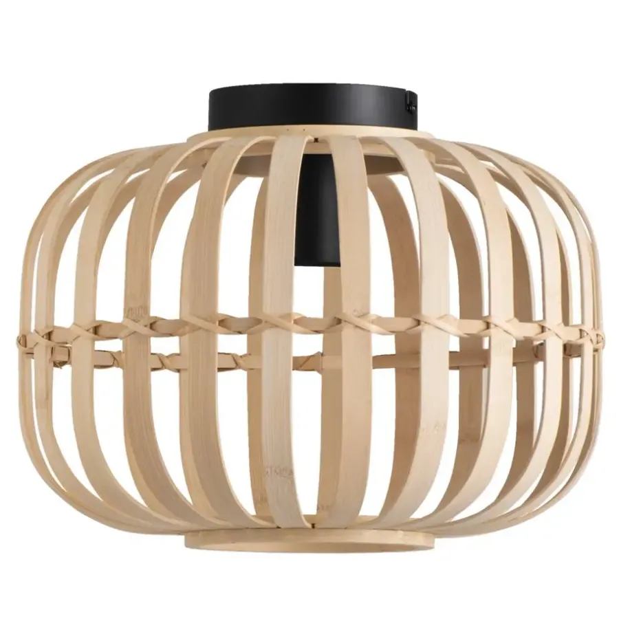 Plafondlampen-Leen Bakker Plafondlamp Asher - naturel - E27 - 23xØ33 cm