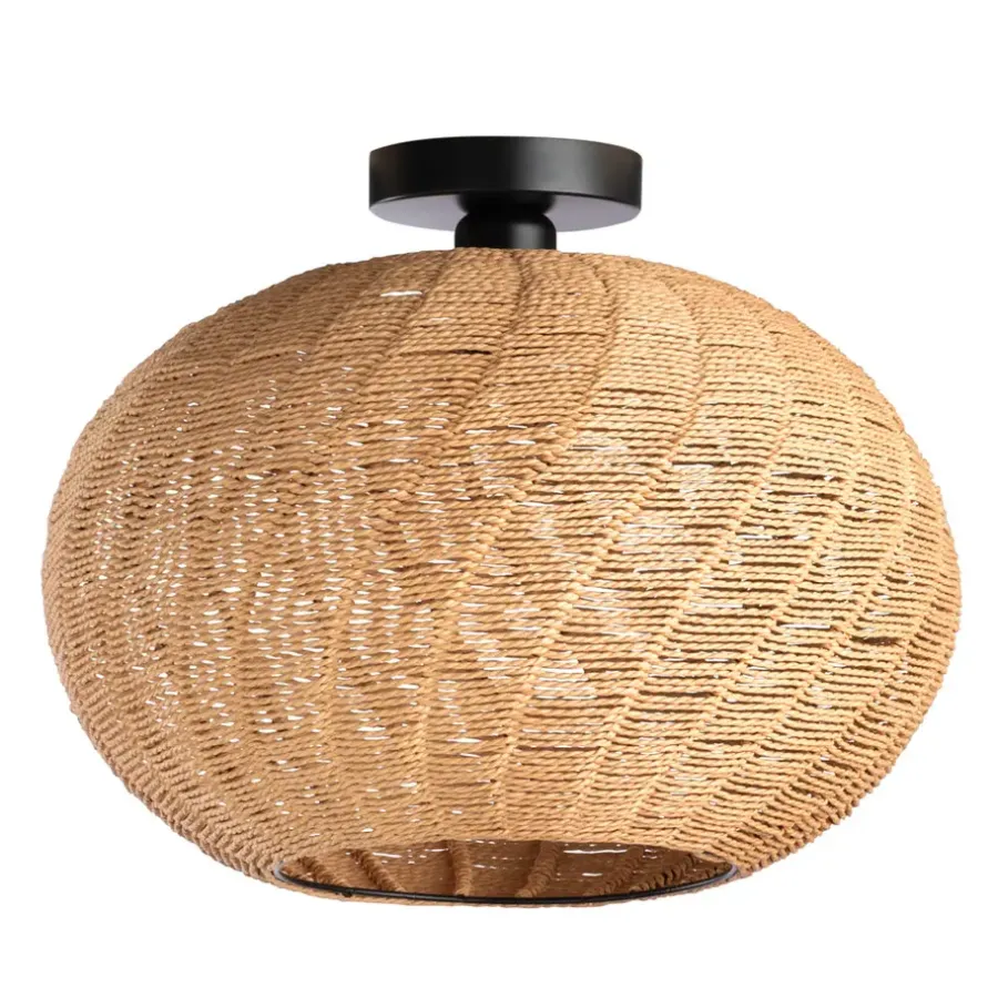 Plafondlampen-Leen Bakker Plafondlamp Joya - naturel - Ø40x31 cm