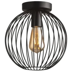 Leen Bakker Plafondlamp Xavier - zwart - 25,5xØ25 cm