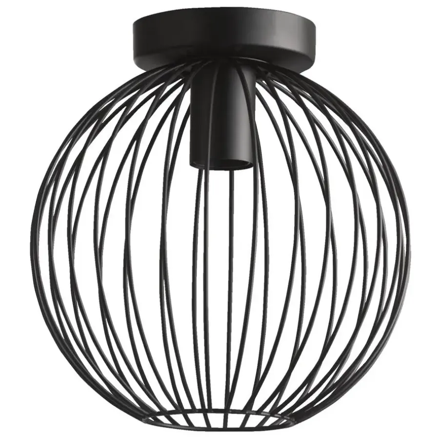 Leen Bakker Plafondlamp Xavier - zwart - 25,5xØ25 cm