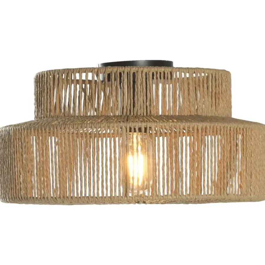 Plafondlampen-Leen Bakker Plafonniere Willow - naturel papier - E27 - 18xØ35 cm
