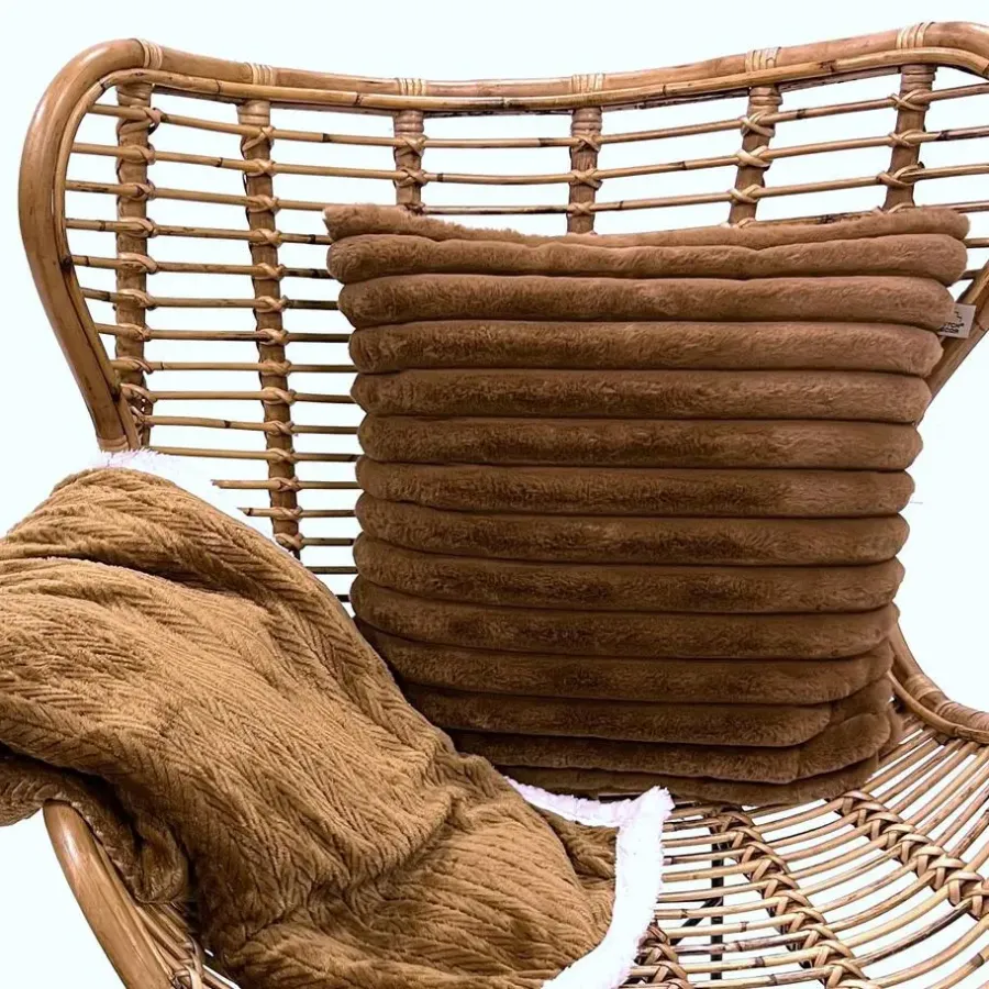 Plaids-Sierkussen.nl Plaid Bobby - Tobacco Brown - 150x200 cm