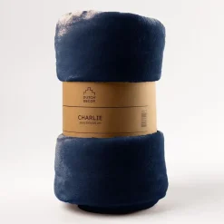 Sierkussen.nl Plaid Charlie - Insignia Blue - 200x220 cm
