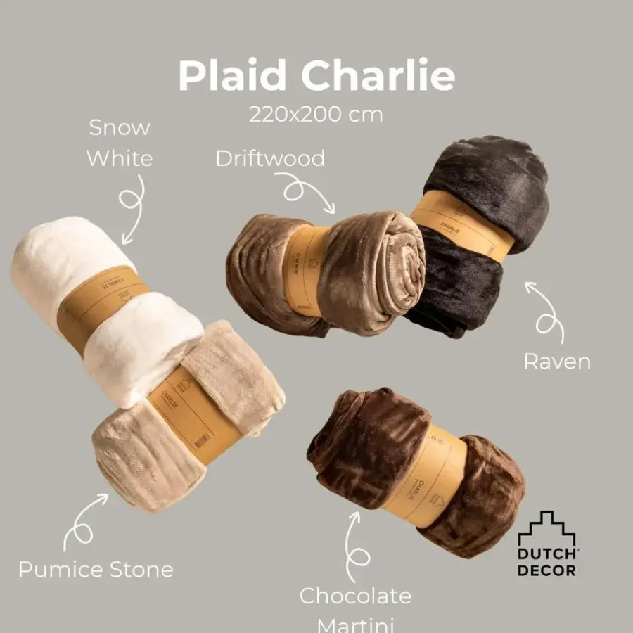 Plaids-Sierkussen.nl Plaid Charlie - Pumice Stone - 200x220 cm