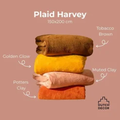 Plaids-Sierkussen.nl Plaid Harvey - Potters Clay - 150x200 cm