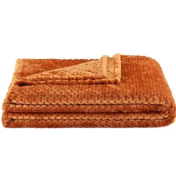 Leen Bakker Plaid Ilona - caramel - 130x170 cm