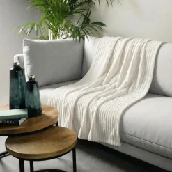Sierkussen.nl Plaid Marthy - Snow White - 140x180 cm