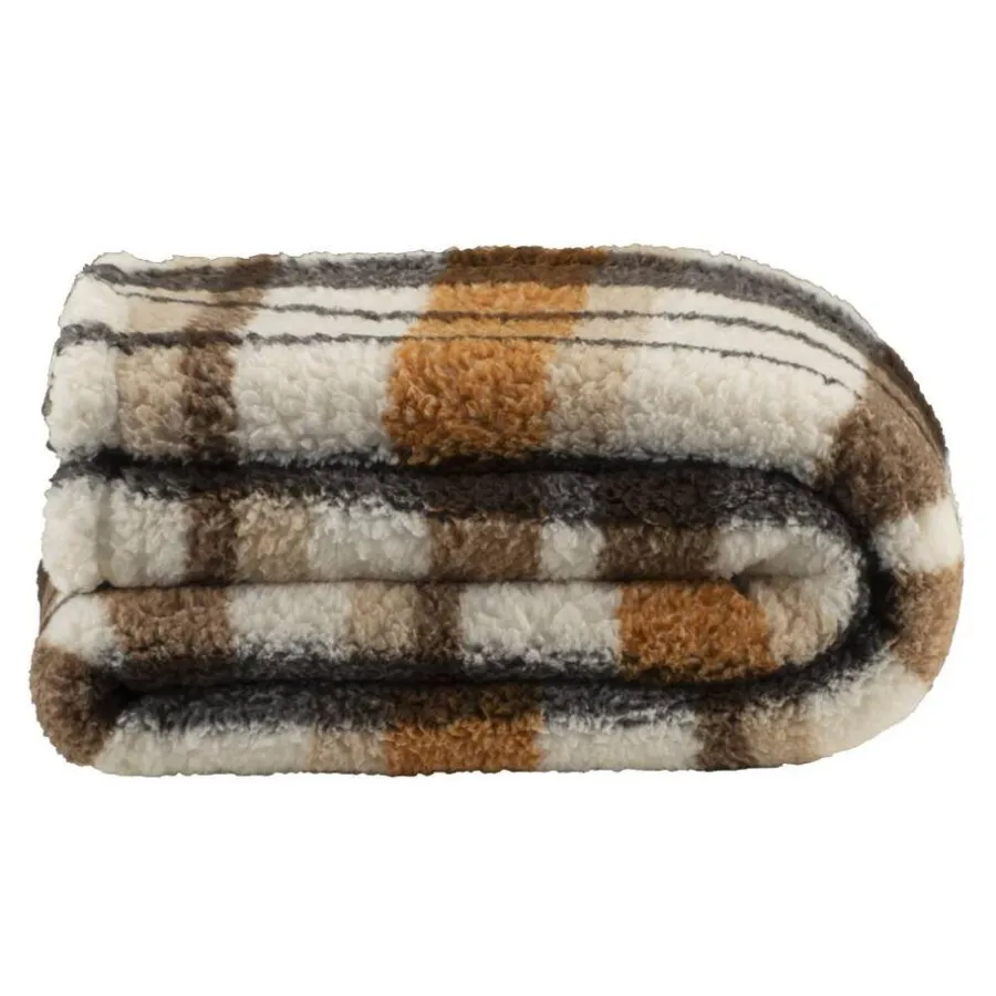 Plaids-Leen Bakker Plaid Teddy - off-white - 130x170 cm