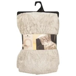 Atmosphera Plaid/bankdeken Leafes - beige - 180 x 230cm - polyester