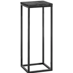 Bijzettafels-Leen Bakker Plantentafel Gijs - zwart - 79x30x30 cm