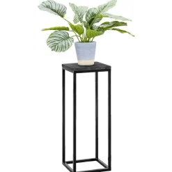 Bijzettafels-Leen Bakker Plantentafel Gijs - zwart - 79x30x30 cm