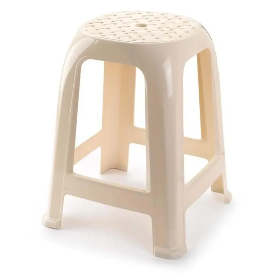 PlasticForte krukje/opstapje - creme - kunststof - 46 cm