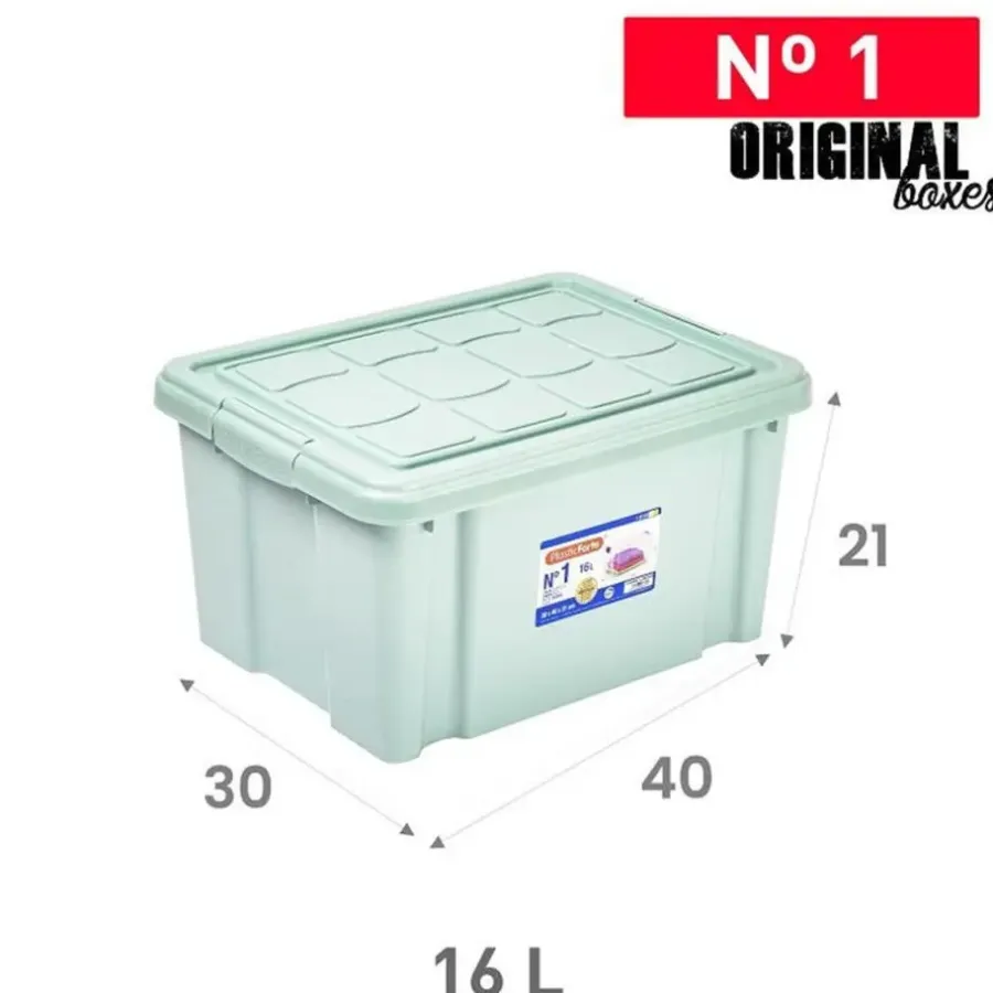 Opbergboxen-PlasticForte Multi Storage Opslagbox - mintgroen - 16L