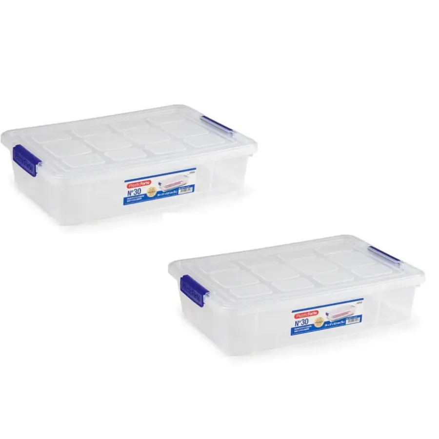 Opbergboxen-PlasticForte Opbergbox met deksel - 5L - 26 x 40 x 8,5 cm