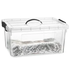 PlasticForte Opbergbox met deksel - grijs - 34L - kunststof