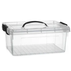 Opbergboxen-PlasticForte Opbergbox met deksel - grijs - 8.5L - kunststof