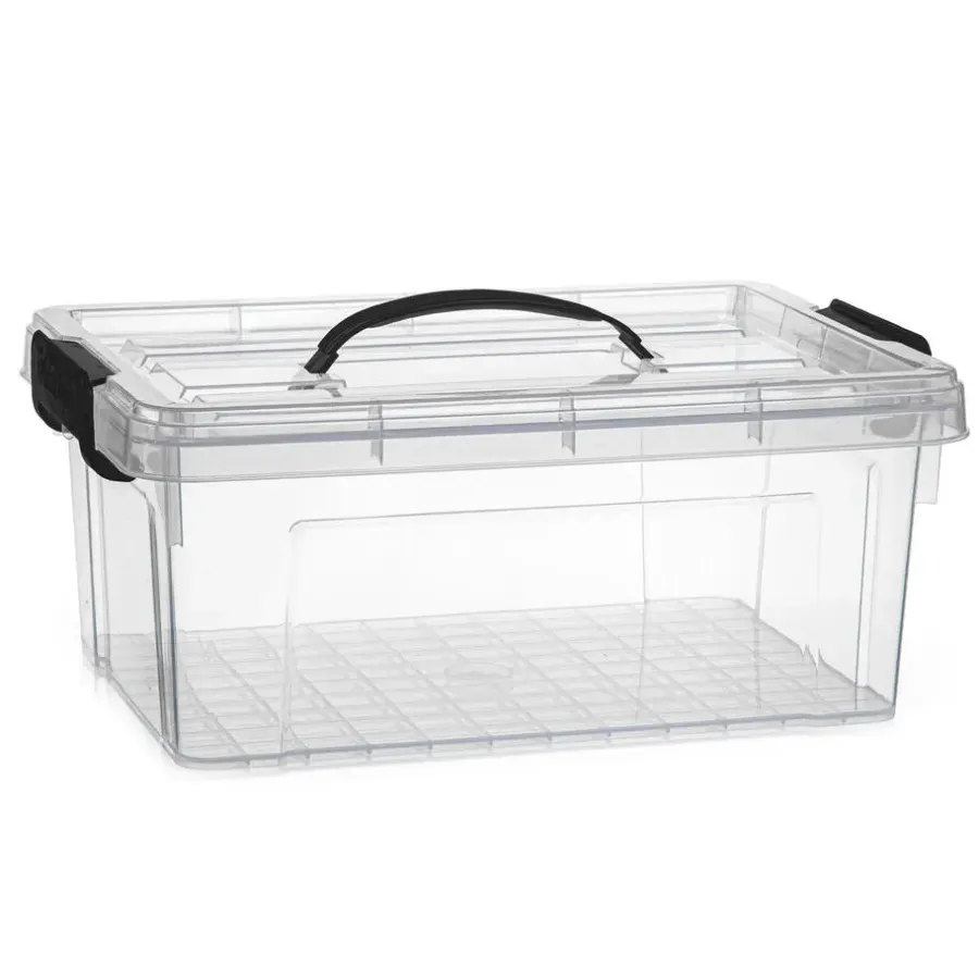 Opbergboxen-PlasticForte Opbergbox met deksel - grijs - 8.5L - kunststof