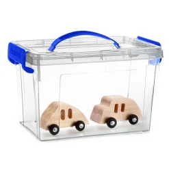 Opbergboxen-PlasticForte Opbergbox met deksel - blauw - 6L - kunststof