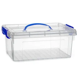 Opbergboxen-PlasticForte Opbergbox met deksel - blauw - 8.5L - kunststof