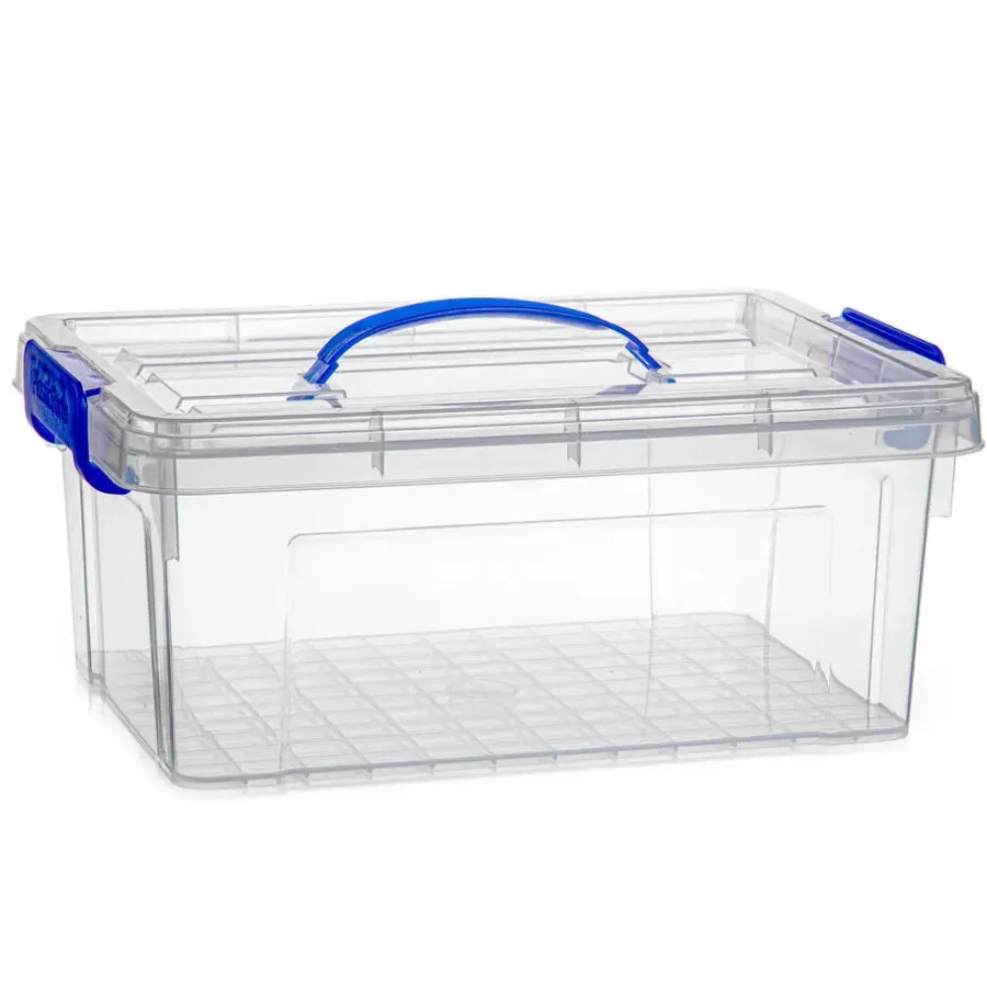 Opbergboxen-PlasticForte Opbergbox met deksel - blauw - 8.5L - kunststof