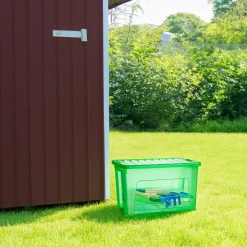 Opbergboxen-PlasticForte Opbergbox met deksel - groen - 47L - kunststof