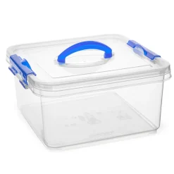 Opbergboxen-PlasticForte Opbergbox met deksel - blauw - 5L - kunststof