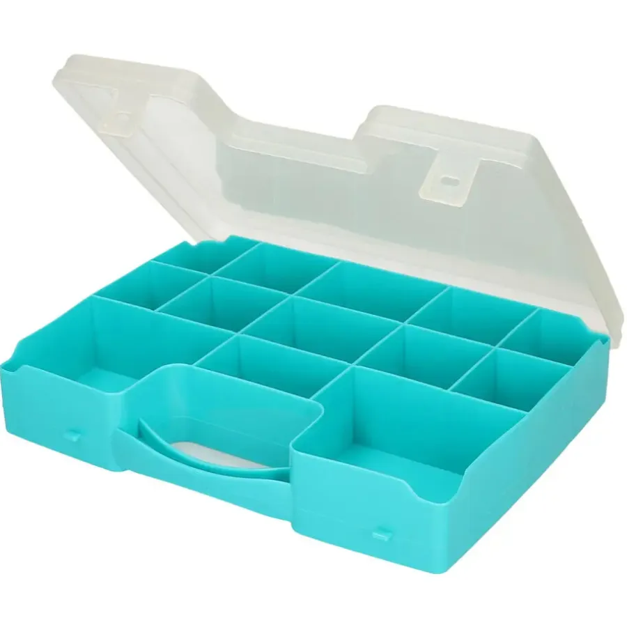 PlasticForte Opbergkoffer - 13-vaks - blauw - 27,5 cm