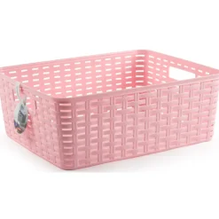 Opbergmanden-PlasticForte Opbergmand/kastmand - kunststof - roze - 12L